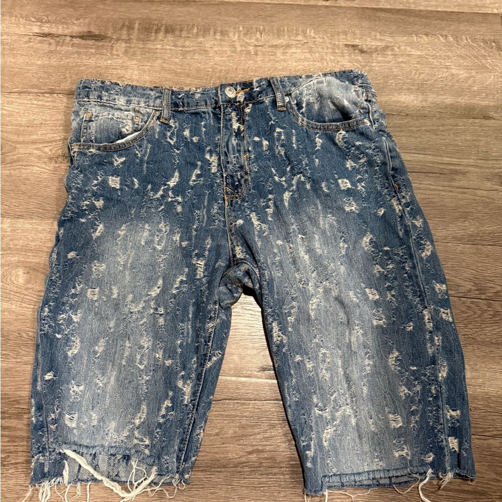 Distressed Blue Denim Men Shorts